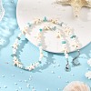 Ocean Natural Amazonite Chip & Natural White Shell Disc & Dyed Starfish Synthetic Turquoise Beaded Necklaces for Women NJEW-JN06390-1