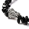 Natural & Synthetic Mixed Gemstone Stretch Bracelet for Men Women BJEW-JB06706-6