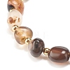 Natural Black Agate(Dyed) Round Beaded Stretch Bracelet BJEW-JB08197-07-5