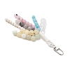Round Natural & Synthetic Gemstone & Cat Eye Beads Pendant Decorations HJEW-TA00469-3