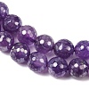 Electroplated Natural Amethyst Round Beads Strands G-L598-A05-02-3