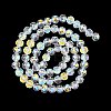 Electroplate Transparent Glass Beads Strands GLAA-H040-01H-2