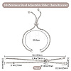 10Pcs Adjustable 304 Stainless Steel Slider Bracelet/Bolo Bracelets Making STAS-BBC0001-63P-2