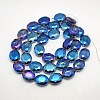 Faceted Electroplate Crystal Glass Oval Beads Strands EGLA-F059B-05-2