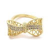 Rack Plating Brass Micro Pave Cubic Zirconia Finger Ring RJEW-C072-33G-G-2