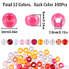 SUNNYCLUE 1200 Pcs 12 Colors Transparent Plastic Beads KY-SC0001-84-2