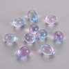 Two Tone Transparent Spray Painted Glass Charms GLAA-T016-37-A01-1
