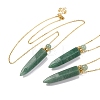 Natural Green Aventurine Bullet Shaped Perfume Bottle Pendant Necklaces G-B089-02G-03-1