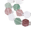 Natural Strawberry Quartz & Rainbow Moonstone & Green Aventurine Beads Strands G-T144-17A-02-3