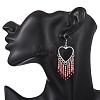 Hollow Heart Alloy & Glass Seed Beads Tassel Chandelier Earrings EJEW-MZ00685-02-4