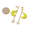 Glass Seed Beaded Dangle Stud Earrings for Women EJEW-MZ00214-3