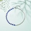 Plastic Imitation Pearl & Millefiori Glass Beaded Necklace for Women NJEW-JN03916-2