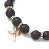 Fairy Brass Micro Pave Cubic Zirconia Charm Bracelets BJEW-JB12701-3