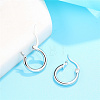 Rhodium Plated 925 Sterling Silver Hoop Earrings JE835A-01-2