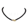 Brass with Glass Beaded Necklaces NJEW-JN04703-2