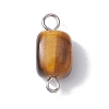 Natural Mixed Gemstone Cuboid Connector Charms PALLOY-JF02788-02-3