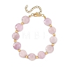 Natural Kunzite & Brass Spacer Beads Beaded Bracelets for Women BJEW-JB14112-01-3