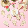 48Pcs 12 Styles Unfinished Blank Wooden Pendants Kit WOOD-CJC0011-15B-6