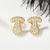 Brass Micro Pave Cubic Zirconia Stud Earrings EJEW-Z091-04G-T-5