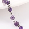 Handmade Amethyst Beads Chains for Necklaces Bracelets Making AJEW-JB00156-05-1