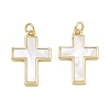 Rack Plating Brass & White Shell Pendants SH-CBA6629-34G-1
