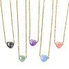 Natural & Synthetic Mixed Gemstone Heart Pendant 304 Stainless Steel Cable Chains Necklaces for Women NJEW-JN06093-2