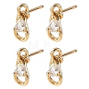 SHEGRACE Teardrop Brass Micro Pave Clear Cubic Zirconia Stud Earrings XGRQ4N543-701G-1