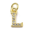 Initial Letter Brass with Cubic Zirconia Charms KK-Q814-26L-G-1