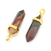 Natural Polychrome Jasper/Picasso Stone/Picasso Jasper Bullet Double Terminated Pointed Pendants G-G902-B26-4