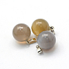 Round Natural Grey Agate Pendants G-Q434-05-2