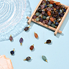10Pcs Nuggets Natural Tiger Eye Pendants PALLOY-YW00114-01-4