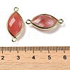 Cherry Quartz Glass Faceted Connector Charms G-K347-03G-06-3