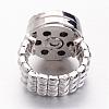 Alloy Rhinestone Snap Buttons Stretch Rings RJEW-JR00187-3