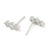 Brass Micro Pave Clear Cubic Zirconia Stud Earrings EJEW-R016-26P-14-4