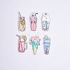 24Pcs 6 Style Transparent Printed Acrylic Pendants TACR-SZ0001-19-1