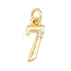 Brass Micro Pave Clear Cubic Zirconia Charms KK-P339-27G-07-1