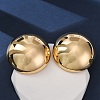 Brass Half Round Stud Earrings EJEW-Z125-01G-2