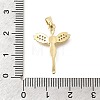 Brass Clear Cubic Zirconia Pendants KK-B187-20G-3