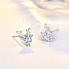 Anti-Tarnish 925 Sterling Silver with Moissanite Rhinestone Stud Earrings AJEW-U007-04P-4