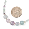 Round Natural Fluorite Graduated Beaded Necklaces NJEW-JN05952-01-3