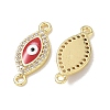 Brass Micro Pave Clear Cubic Zirconia Connector Charms CU-CBA6305-12G-A-2