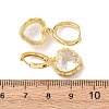 Valentine's Day Heart Brass & Glass Hoop Earrings EJEW-Z164-23G-03-5