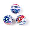 Independence Day Theme Printed Opaque Acrylic Beads MACR-T048-10C-1