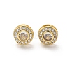 Brass Micro Pave Clear Cubic Zirconia Stud Earrings EJEW-Q015-10G-2