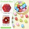 50Pcs 5 Colors UV Plating Opaque Acrylic Beads OACR-FS0002-87-3
