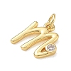 Brass Micro Pave Clear Cubic Zirconia Charms KK-D289-66G-M-2