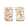 Brass Pave Clear Cubic Zirconia Pendants KK-N232-472LG-2