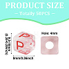 50Pcs Acrylic European Beads MACR-TADJ0001-13P-5