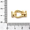Brass Micro Pave Clear Cubic Zirconia Fold Over Clasps KK-C075-31G-3