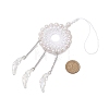 Acrylic Woven Net/Web with Feather Pendant Decorations HJEW-JM02352-3